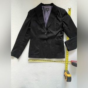 Bossini Women’s Black Cotton Suit Jacket Blazer Coat Pants Women's Sz XS/S/7